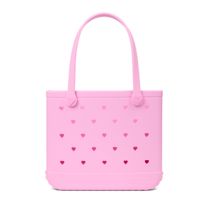 Vibrant Vintage-Inspired Baby Bogg Bag - Cut Out Heart Pink Taffy - Heritage Edition